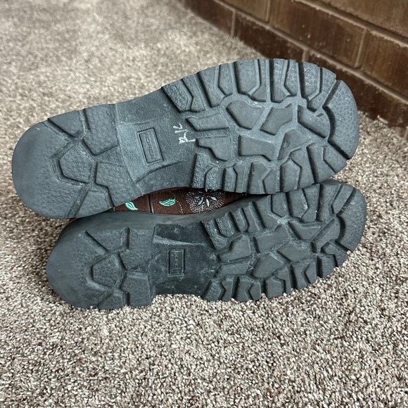 Roper Boho Western Cowboy Boots Women’s 8 Chunk Floral Embroidered Brown Suede - Picture 4 of 5